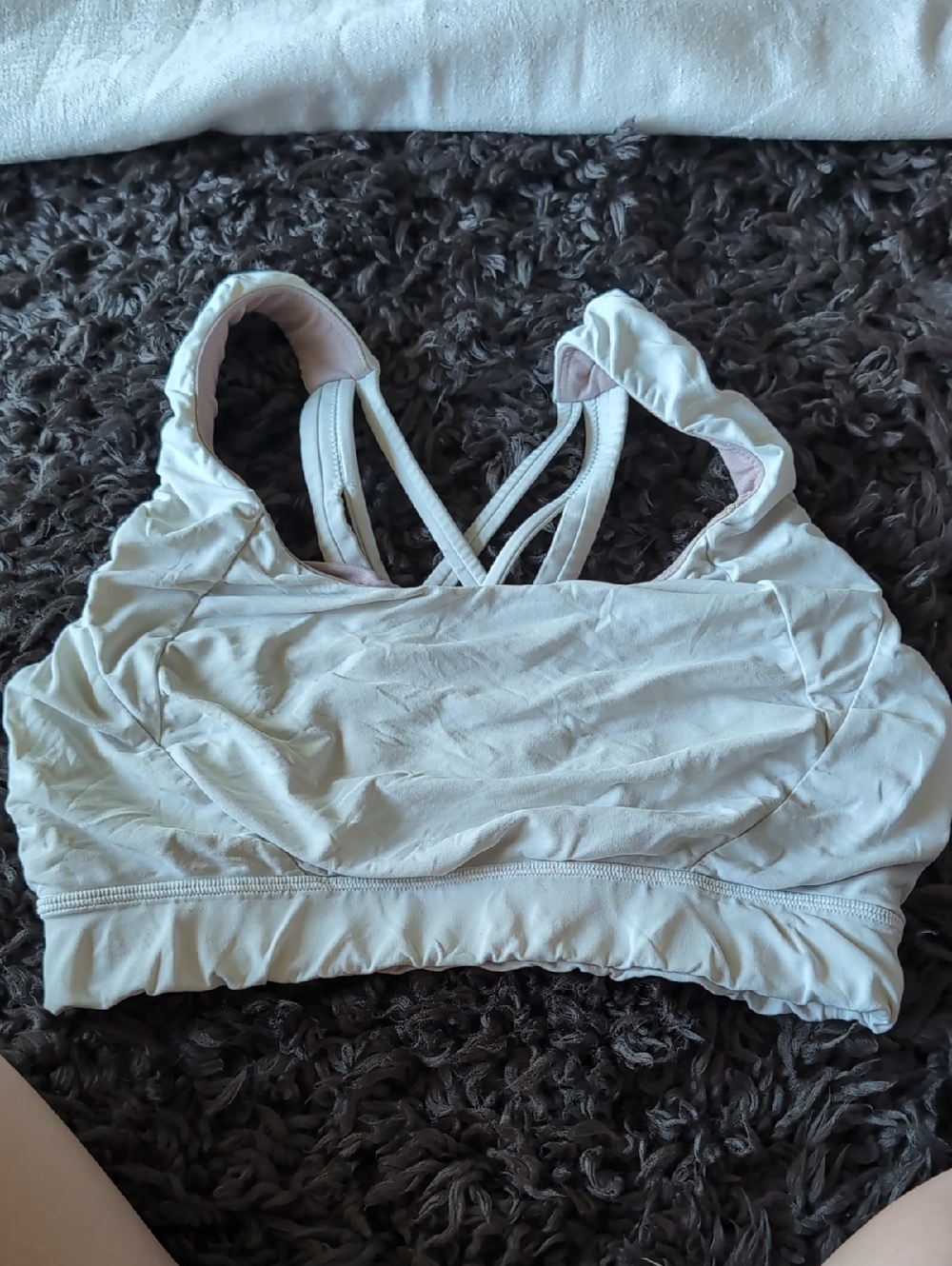 lululemon athletica Cream Strappy Crossback Sports Bra